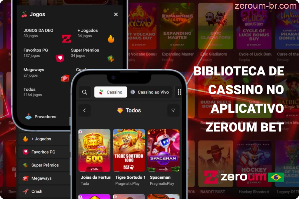 Os jogadores brasileiros podem acessar uma ampla gama de jogos através do App Zeroum Bet, que funcionam perfeitamente em celulares
