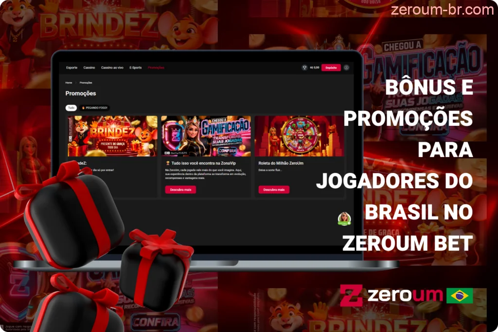 A Zeroum Bet oferece um sistema de bônus muito variado para quem joga no Brasil