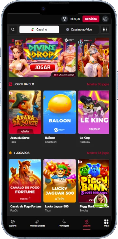 Através do aplicativo Zeroum Bet, os brasileiros podem jogar jogos de cassino online