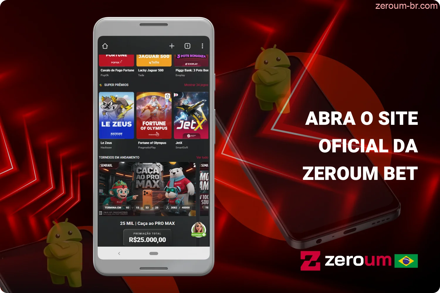 Para instalar o aplicativo Zeroum Bet no Android, visite o site oficial