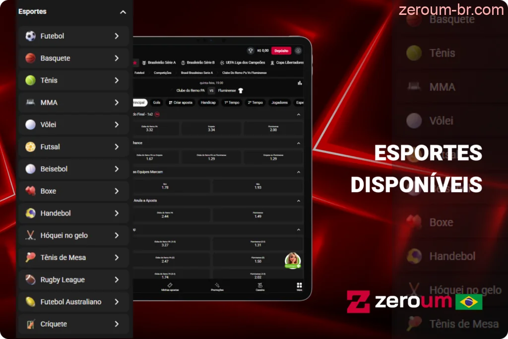 Os jogadores do Brasil podem fazer apostas em diversas modalidades esportivas após criarem uma conta e efetuarem um depósito