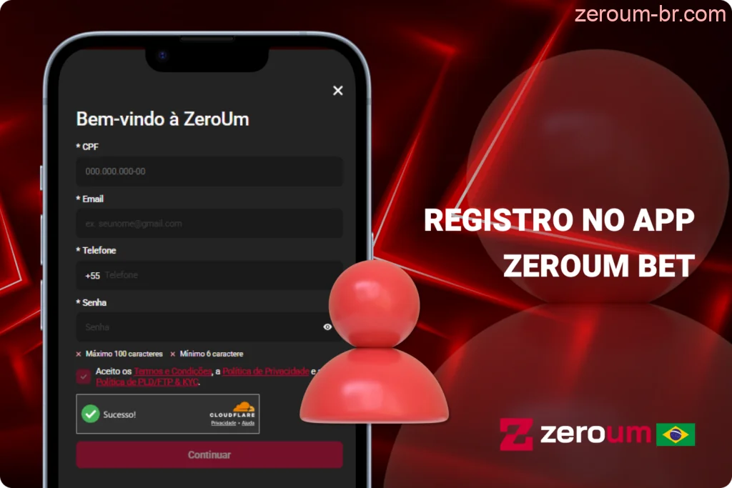 Novos jogadores brasileiros podem se cadastrar direto pelo app Zeroum Bet em poucos minutos