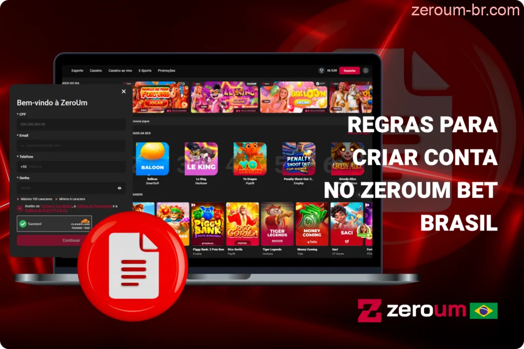 Antes de criar sua conta na Zeroum Bet Brasil, verifique as regras principais